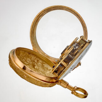 An rare French verge watch in a unusual repousse case circa 1770