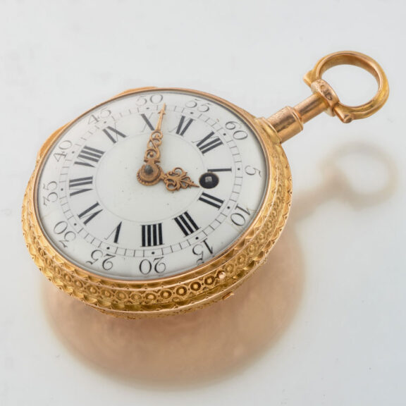 An rare French verge watch in a unusual repousse case circa 1770 An rare French verge watch in a unusual repousse case circa 1770