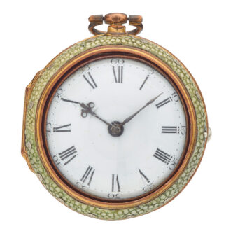 English fine shagreen pair cased gilt verge watch Circa 1790