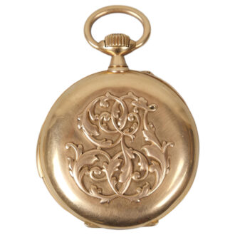 French 18K yellow gold open faced pocket watch Circa 1900