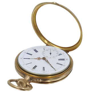 French 18K yellow gold open faced pocket watch Circa 1900