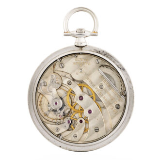 French white gold open faced keyless watch Circa 1940
