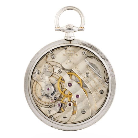 French white gold open faced keyless watch Circa 1940 French white gold open faced keyless watch Circa 1940