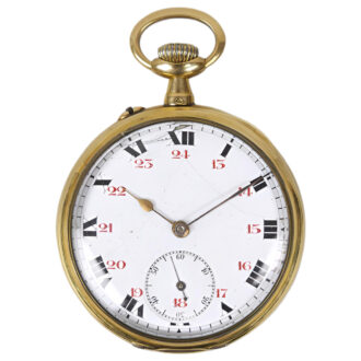 French 18K yellow gold open faced pocket watch Circa 1900