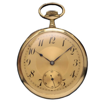 French 18K yellow gold open faced pocket watch Circa 1910