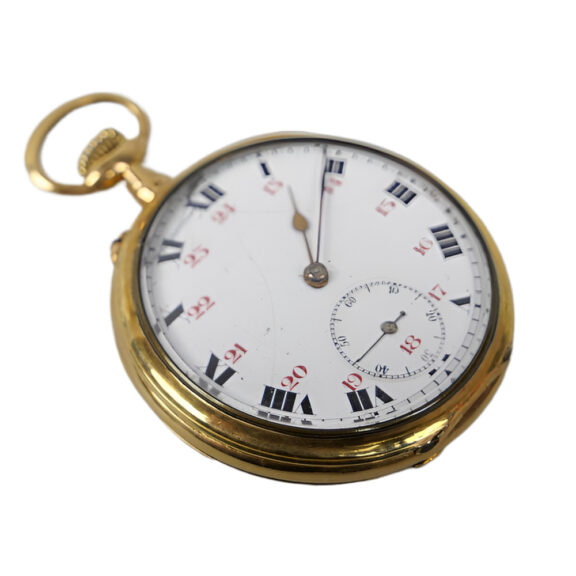 French 18K yellow gold open faced pocket watch Circa 1900 French 18K yellow gold open faced pocket watch Circa 1900