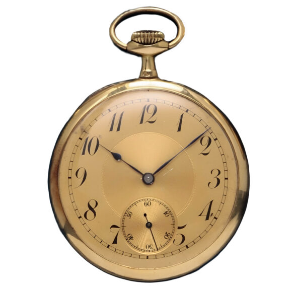 French 18K yellow gold open faced pocket watch Circa 1910