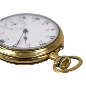 French 18K yellow gold open faced pocket watch Circa 1900