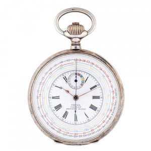 Swiss silver gentleman's watch with chronograph Circa 1910