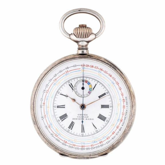 Swiss silver gentleman's watch with chronograph Circa 1910 Swiss silver gentleman's watch with chronograph Circa 1910
