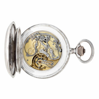 Swiss silver gentleman's watch with chronograph Circa 1910 Swiss silver gentleman's watch with chronograph Circa 1910