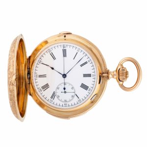 Swiss gold quarter repeater with chronograph Circa 1900