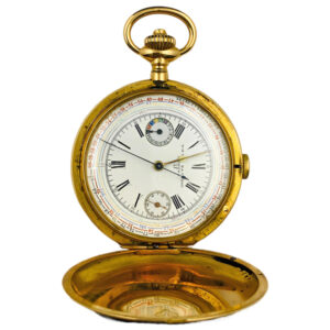 Swiss gold chronograph tachymeter pocket watch Circa 1900