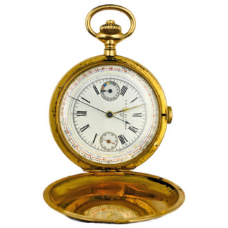 Swiss gold chronograph tachymeter pocket watch Circa 1900