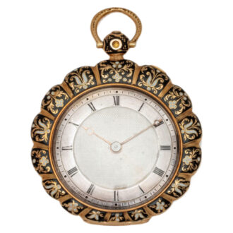 French 18K gold and champlevé enamel dress watch Circa 1830