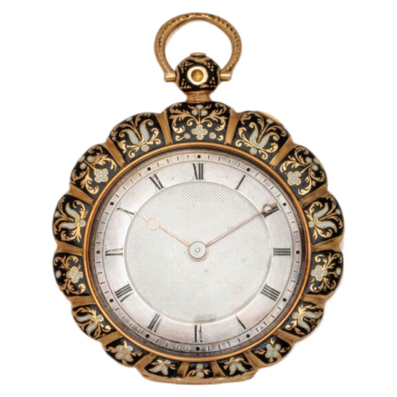 French 18K gold and champlevé enamel dress watch Circa 1830