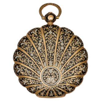 French 18K gold and champlevé enamel dress watch Circa 1830