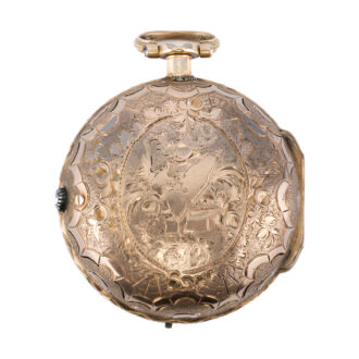 Swiss gold open faced diamond set pocket watch Circa 1780