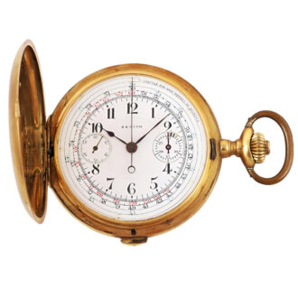 Swiss gold chronograph watch with tachy scale Circa 1900