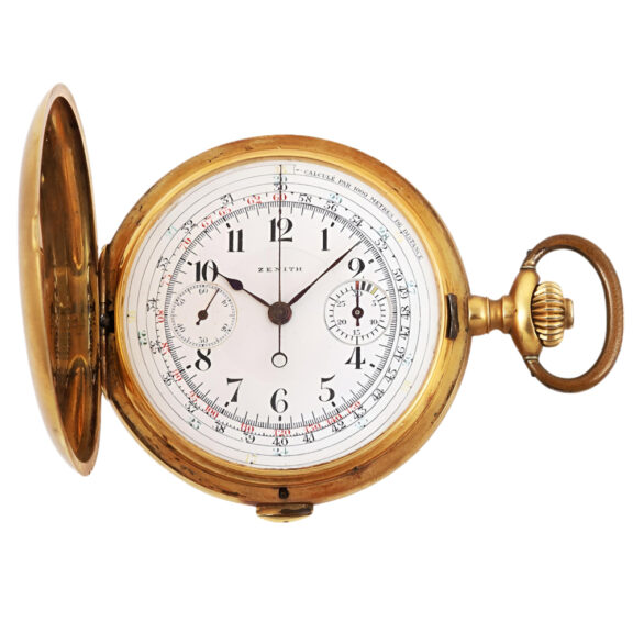 Swiss gold chronograph watch with tachy scale Circa 1900