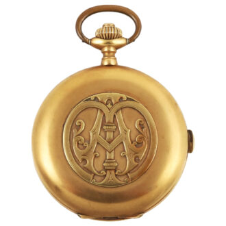 Swiss gold chronograph watch with tachy scale Circa 1900