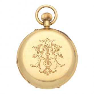 Fine English 18 carat gold half hunter lever watch Circa 1905