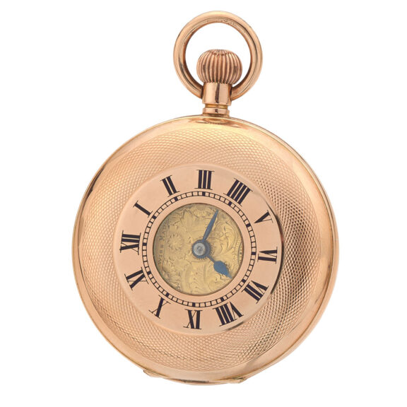 Swiss gold half hunting cased pocket watch Circa 1900 Swiss gold half hunting cased pocket watch Circa 1900