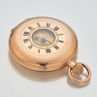 Swiss gold half hunting cased pocket watch Circa 1900 Swiss gold half hunting cased pocket watch Circa 1900