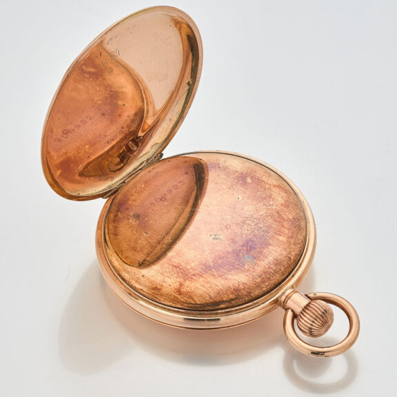 Swiss gold half hunting cased pocket watch Circa 1900 Swiss gold half hunting cased pocket watch Circa 1900