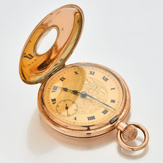 Swiss gold half hunting cased pocket watch Circa 1900 Swiss gold half hunting cased pocket watch Circa 1900