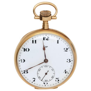 French 18K yellow gold open faced pocket watch Circa 1910
