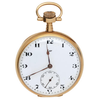 French 18K yellow gold open faced pocket watch Circa 1910