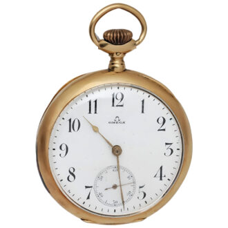 Swiss 18K yellow gold open faced pocket watch Circa 1910