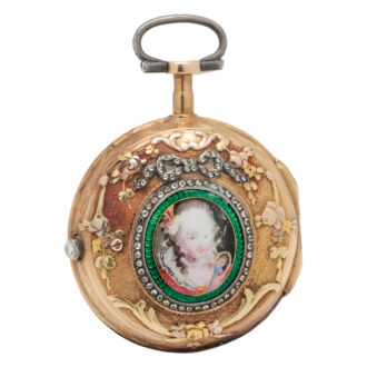 French gold and silver open faced verge pocket watch Circa 1780
