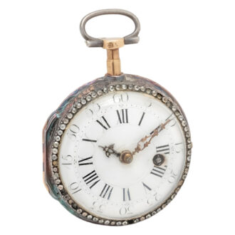 French gold and silver open faced verge pocket watch Circa 1780