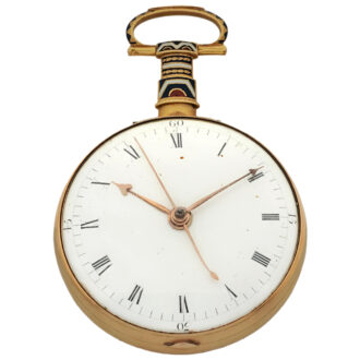 English 18K yellow gold open faced pocket watch Circa 1820