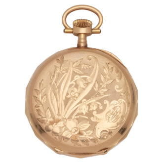 Swiss 18K yellow gold open faced pocket watch Circa 1905