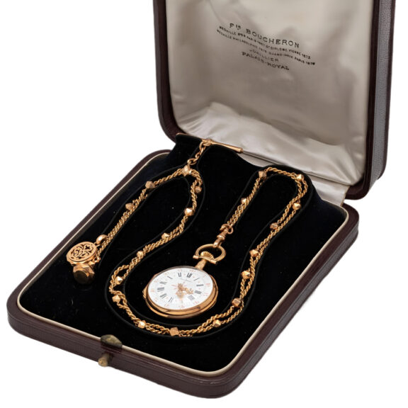 French 18K gold open faced ladies' pendant watch Circa 1880