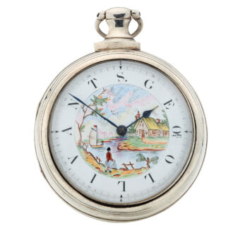 English silver verge with owners name on the dial Circa 1813