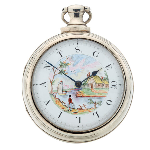 English silver verge with owners name on the dial Circa 1813