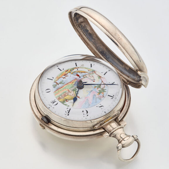 English silver verge with owners name on the dial Circa 1813 English silver verge with owners name on the dial Circa 1813