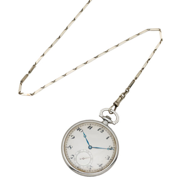 French platinum and blue enamel pocket watch Circa 1930 French platinum and blue enamel pocket watch Circa 1930