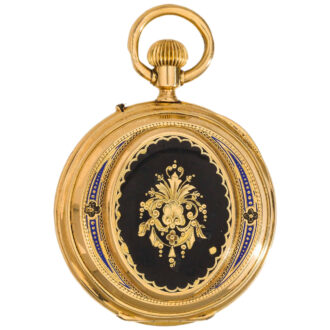 Swiss gold ladies' pocket watch with medallions Circa 1900