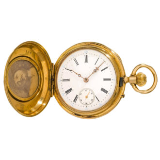 Swiss gold ladies' pocket watch with medallions Circa 1900