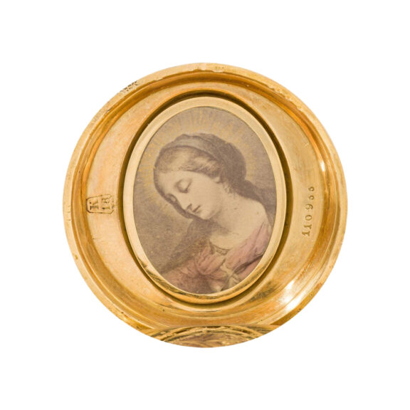 Swiss gold ladies' pocket watch with medallions Circa 1900 Swiss gold ladies' pocket watch with medallions Circa 1900