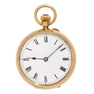 English 18K yellow gold open faced pocket watch Circa 1900