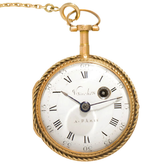 French gold and enamel open faced pocket watch Circa 1780 French gold and enamel open faced pocket watch Circa 1780