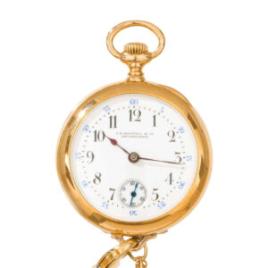 Swiss 18K yellow gold open faced pocket watch Circa 1900