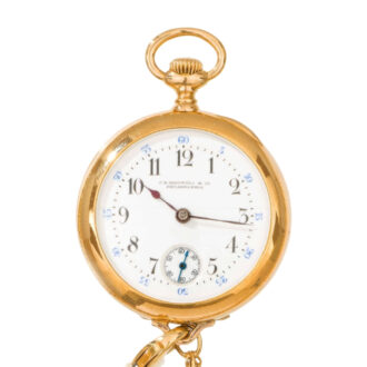 Swiss 18K yellow gold open faced pocket watch Circa 1900