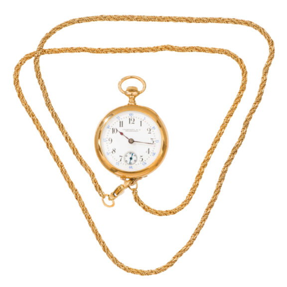 Swiss 18K yellow gold open faced pocket watch Circa 1900 Swiss 18K yellow gold open faced pocket watch Circa 1900